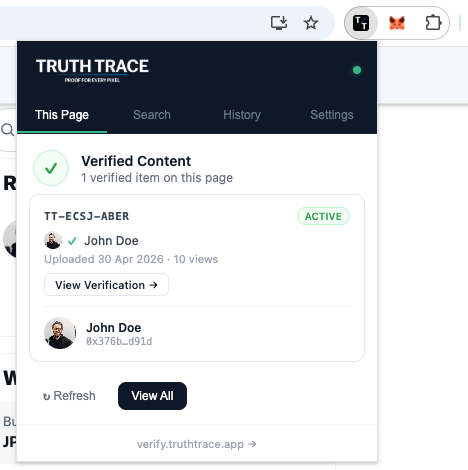 TruthTrace Verifier Chrome Extension